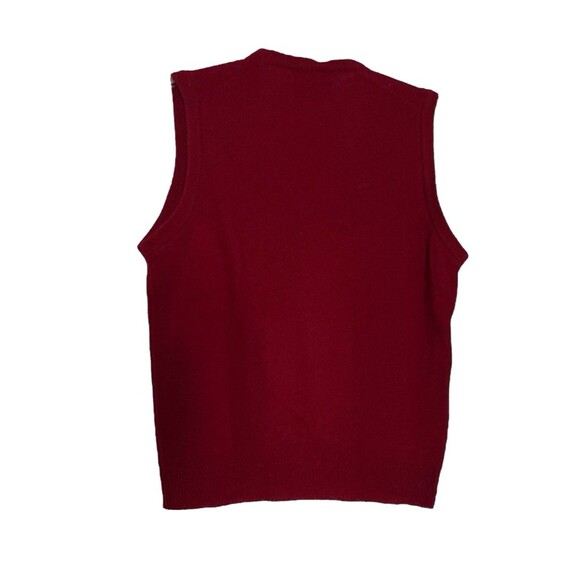 Vintage Pendleton Sweater Vest Mens Red 100% Lambswool Made in USA Size Large - Picture 2 of 3